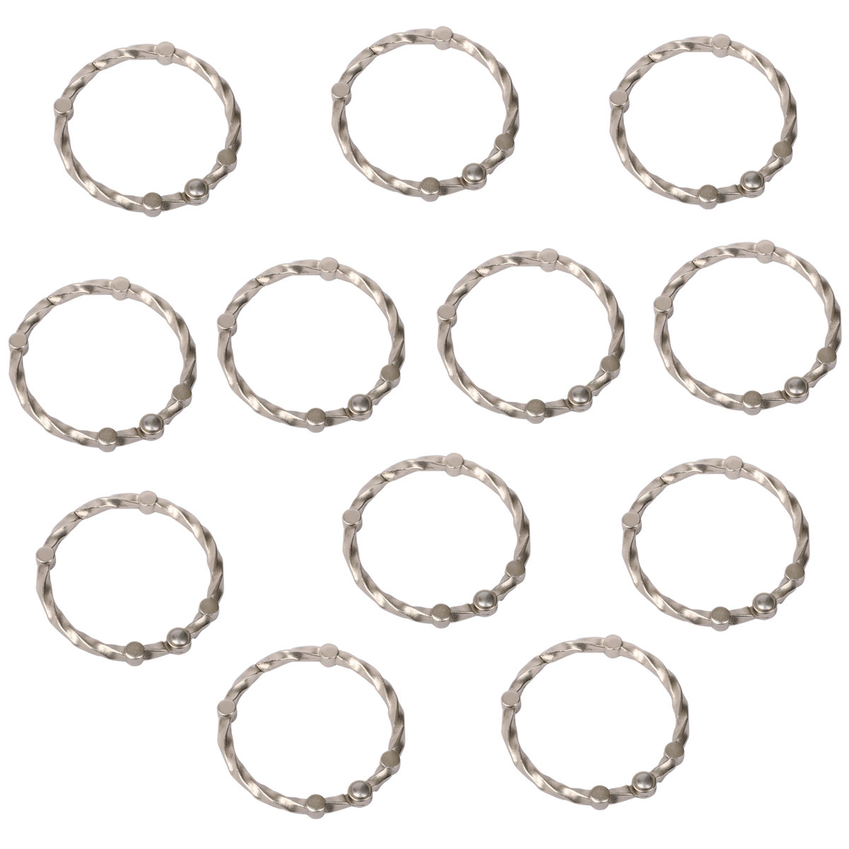 Zinc Shower Curtain Hook (Set of 12)